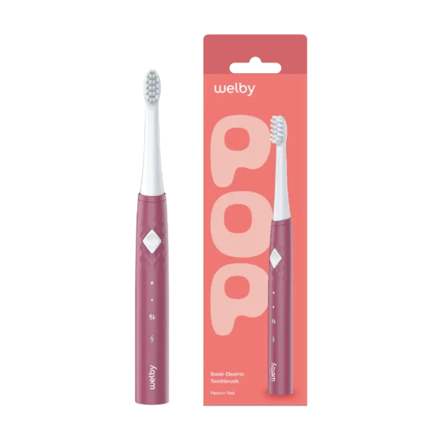 Welby Electric Toothbrush POP Red W0109 Sikat Gigi Elektrik - Gambar 2