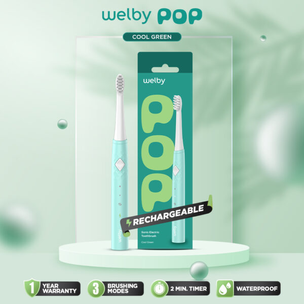 Welby Electric Toothbrush POP Green W0209 Sikat Gigi Elektrik​